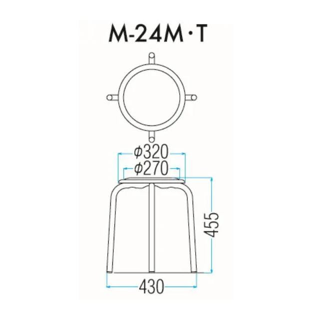 メーカー直送品・代引不可】 藤沢工業(TOKIO) スツール M-24T ネイビー