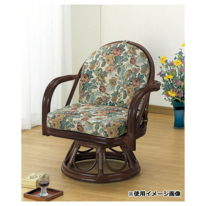 今枝商店 Romantic Rattan 籐ラウンドチェア 回転座椅子 S104B