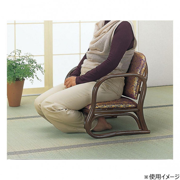 今枝商店 Romantic Rattan 籐金襴 思いやり座椅子 ロータイプ S130B