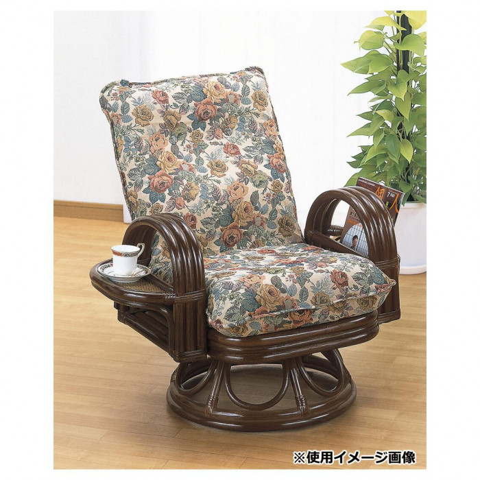 爆買 今枝商店 Romantic Rattan 籐リクライニングチェアー 回転座椅子
