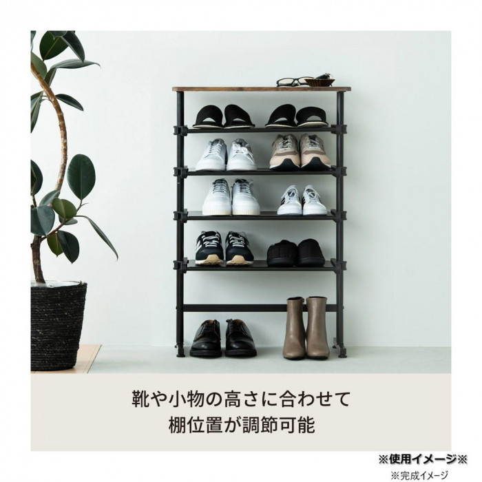 フィット ワンタッチ式可動棚ラック WD・ウッド NK-7501WD