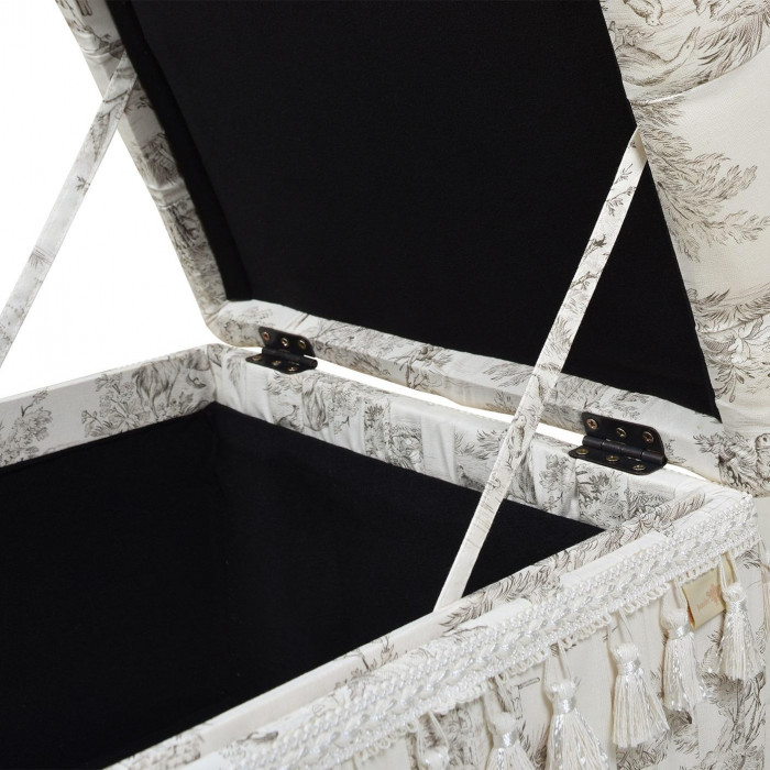 ジェニファーテイラー トワルドジュイ収納付スツール Toile de Jouy
