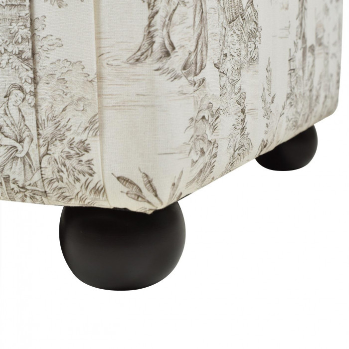 ジェニファーテイラー トワルドジュイ収納付スツール Toile de Jouy