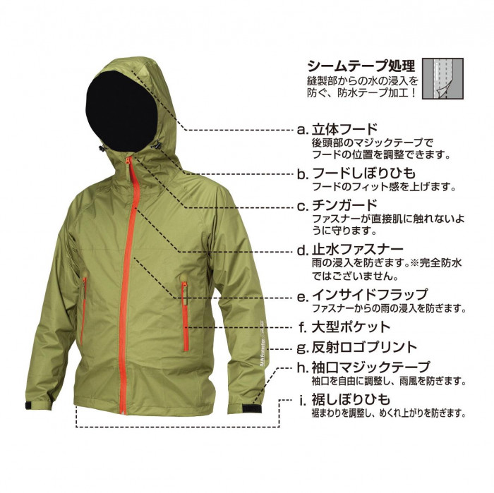 喜多 感動ストレッチ レインジャケット オールストレッチ透湿合羽 3L