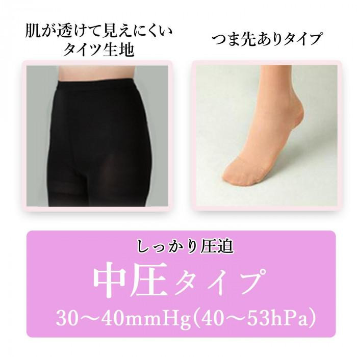 厚手パンティストッキング 爪先あり 中圧 Mサイズ ブラック1642