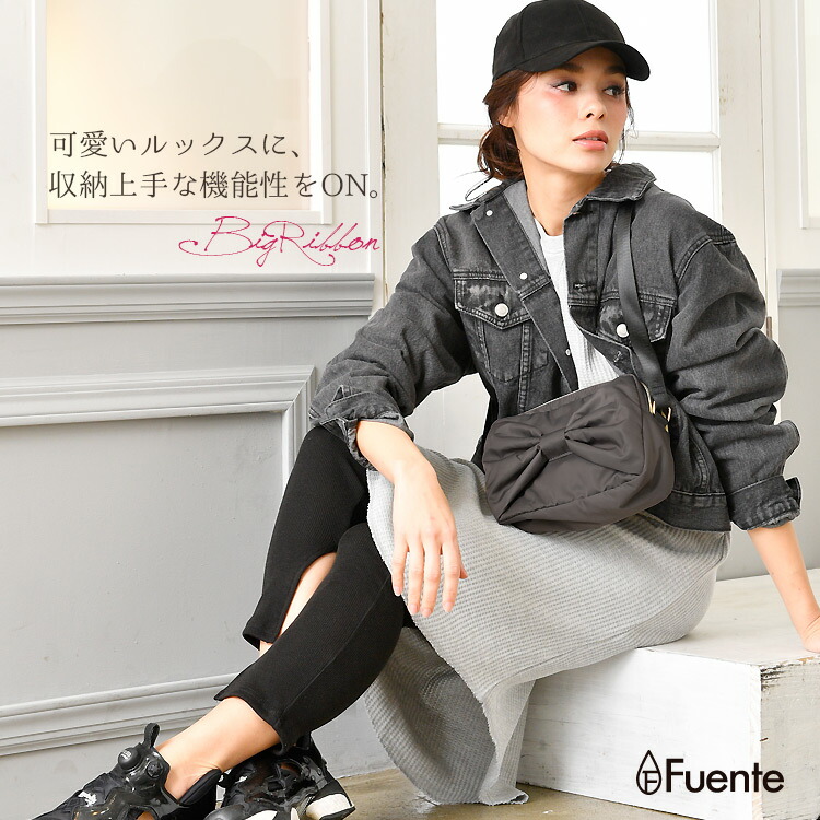 フロントBIGリボンminiショルダーバッグ】[ポシェット ショルダー