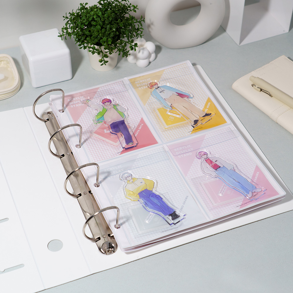 透明アクリル素材に最適な白台紙の採用