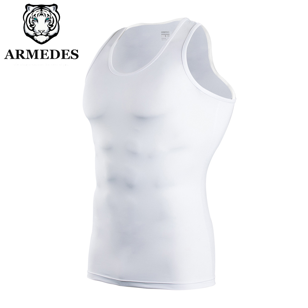 送料無料 ARMEDES アルメデス コンプレッション インナー 接触冷感 タンクトップ 丸首 メンズ M-2XL 全5色 オールシーズン AR111