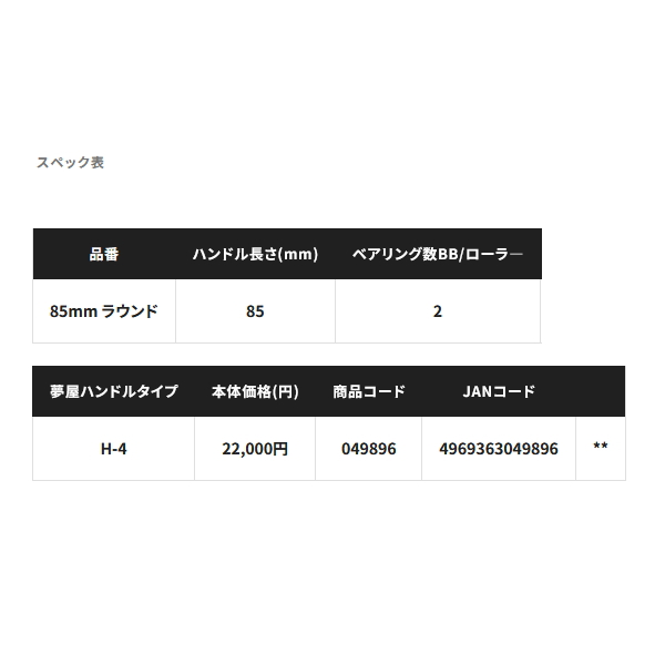 シマノ（SHIMANO） （26年3月新商品） 26 夢屋 SW パワーハンドル 85mm