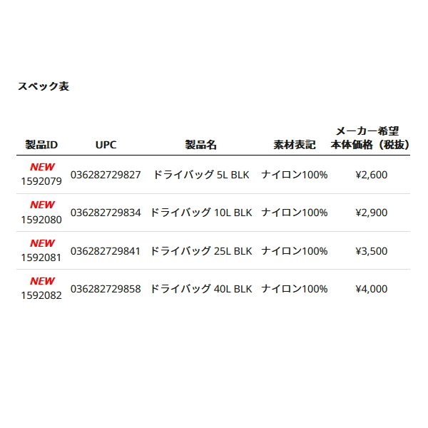 ≪'23年4月新商品！≫ アブガルシア ドライバッグ ブラック 5L 【3個