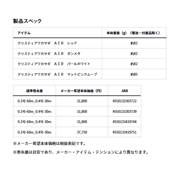 DAIWA（ダイワ） クリスティア ワカサギ AIR レッド （小型商品） 爆買