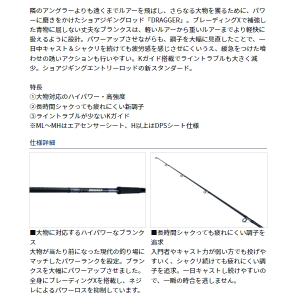 DAIWA（ダイワ） （23年7月新商品） ドラッガー X 100ML （仕舞寸法