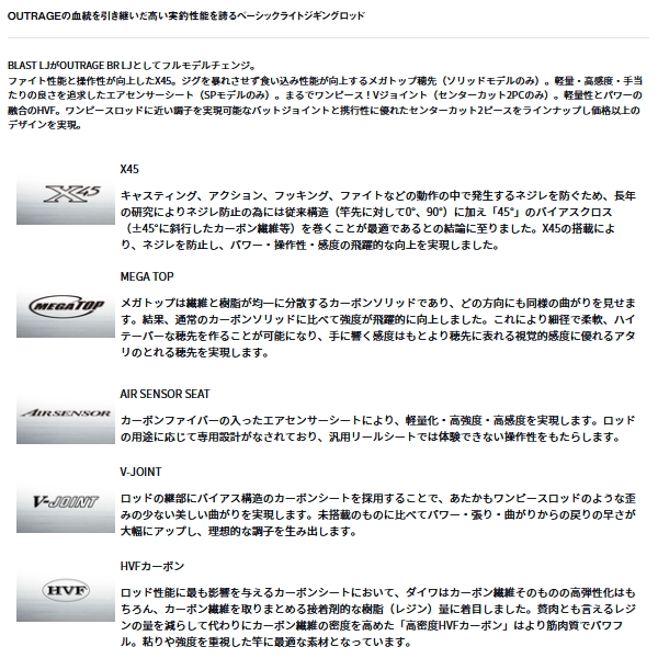 DAIWA（ダイワ） （24年6月新商品） アウトレイジ BR LJ 63XXHS-2