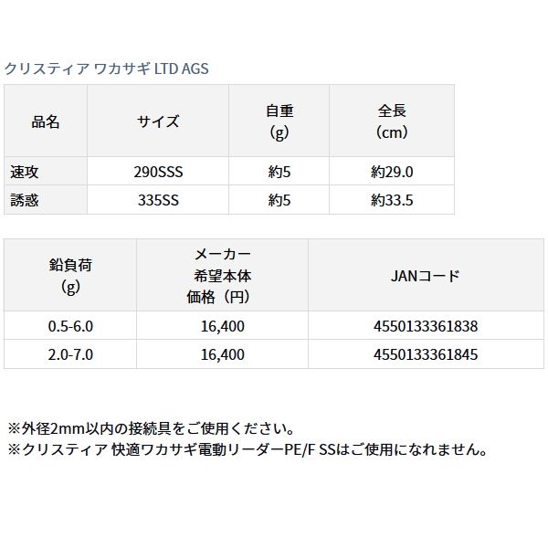 ≪'23年9月新商品！≫ ダイワ クリスティア ワカサギ LTD AGS 速攻