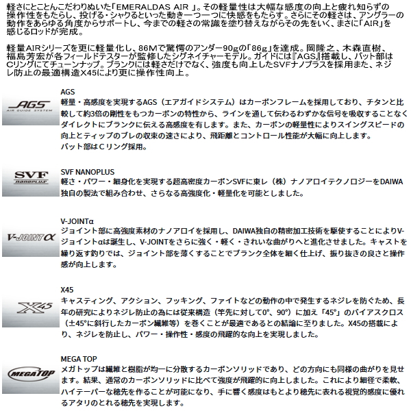 DAIWA（ダイワ） （25年7月新商品） エメラルダス AIR 80L・K （仕舞