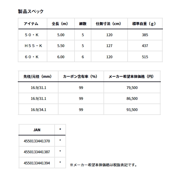 DAIWA（ダイワ） （24年11月新商品） トーナメント 磯 玉の柄 50・K