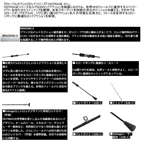DAIWA（ダイワ） （25年9月新商品） アウトレイジ XV SJ 63B-4 （仕舞
