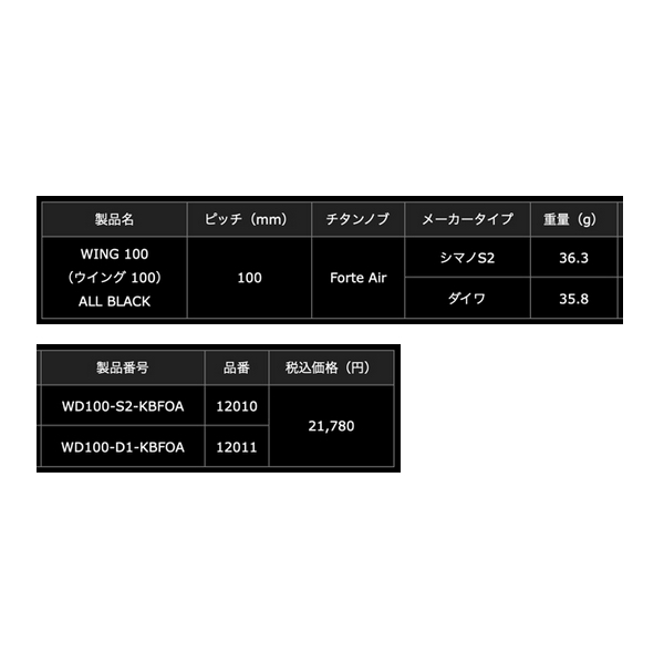 26年5月新商品） リブレ ウイング 100 Bシリーズ WD100-S2-KBFOA Forte