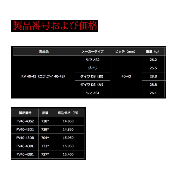 リブレ エフブイ 40-43 FV40-43D1 ダイワ用 ブラック/チタン