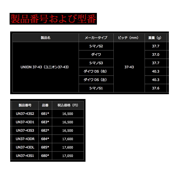 リブレ ユニオン 37-43 UN37-43D1 ダイワ用 ブラック／レッド 6837