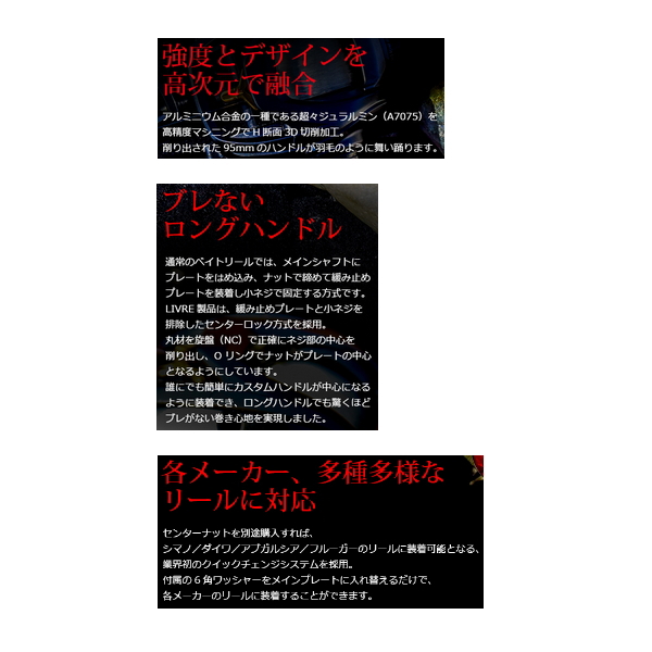 リブレ クランク フェザー 95 FLSF95-FP 左巻 シマノ用 チタン／ブルー