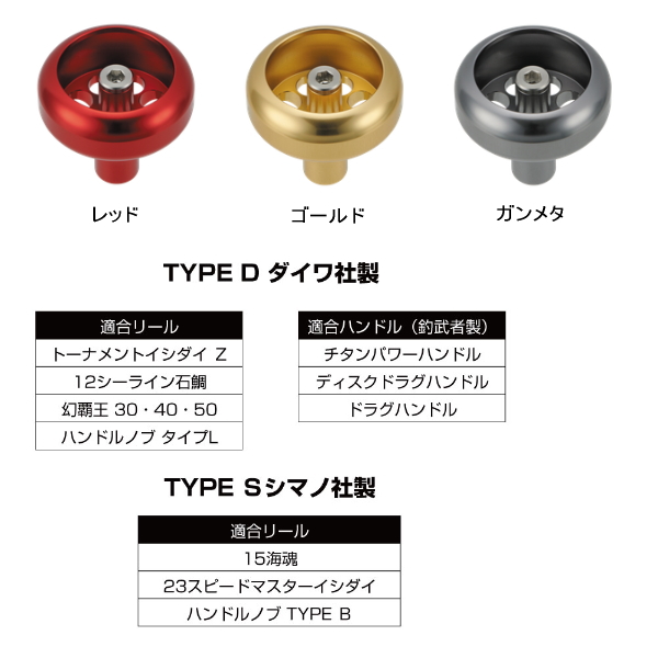 希少未使用　釣武者　パワーホイルノブ　ゴールド ≪パーツ≫ 釣武者 パワーホイルノブ タイプS ゴールド : 釣具館