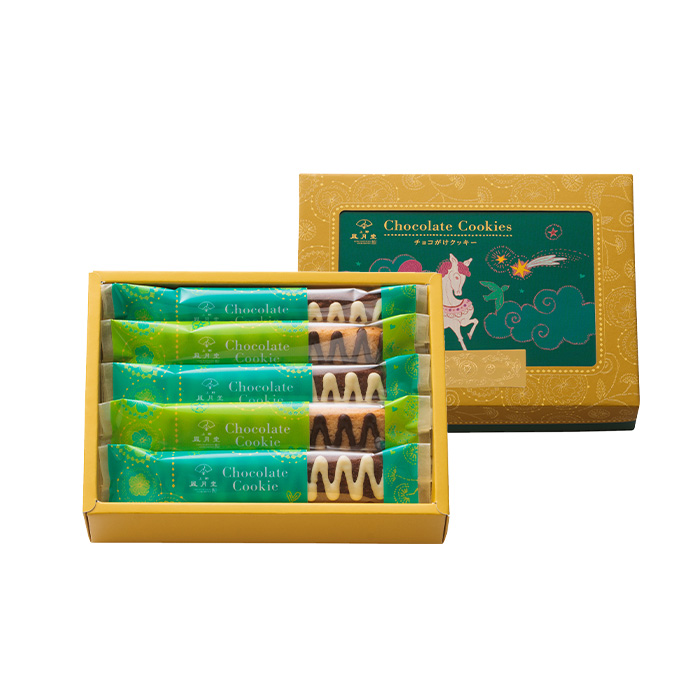 カッキー商品 上野風月堂 バレンタイン 義理チョコ /チョコがけクッキー 5本入り