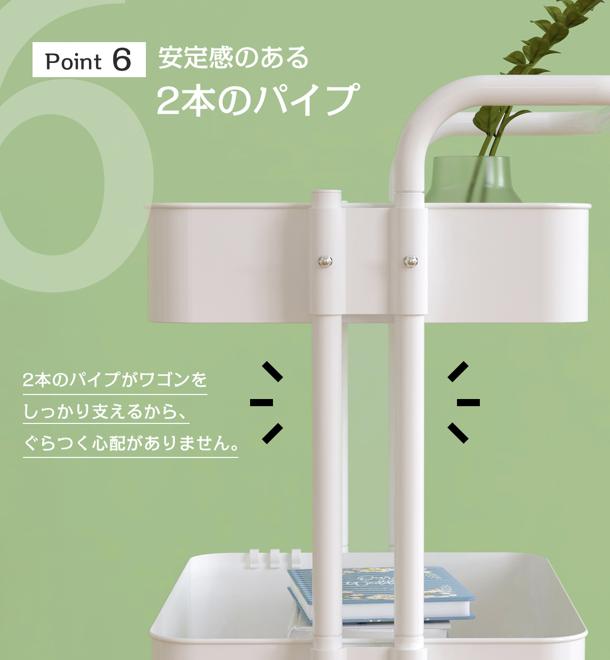 キッチンワゴン【最大3段！キャスター付き】キッチン収納 耐荷重60kg