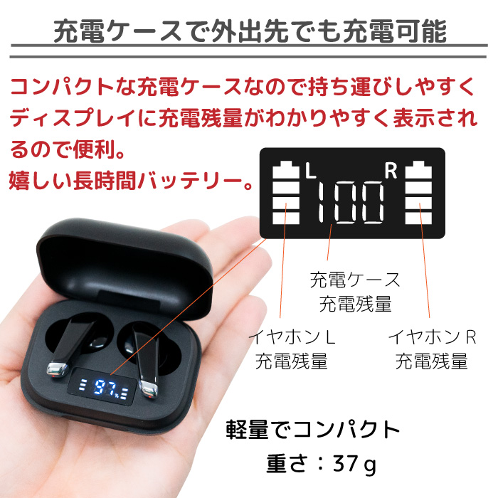 ワイヤレスイヤホン Bluetooth5.3 インナーイヤー型 ハンズフリー 