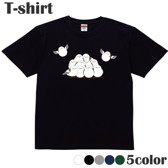 シマエナガ様 2点おまとめ USPP 犬 イラスト ポロシャツ 半袖 Tシャツ シマエナガ 鳥 動物 かわいい カットソー 半袖