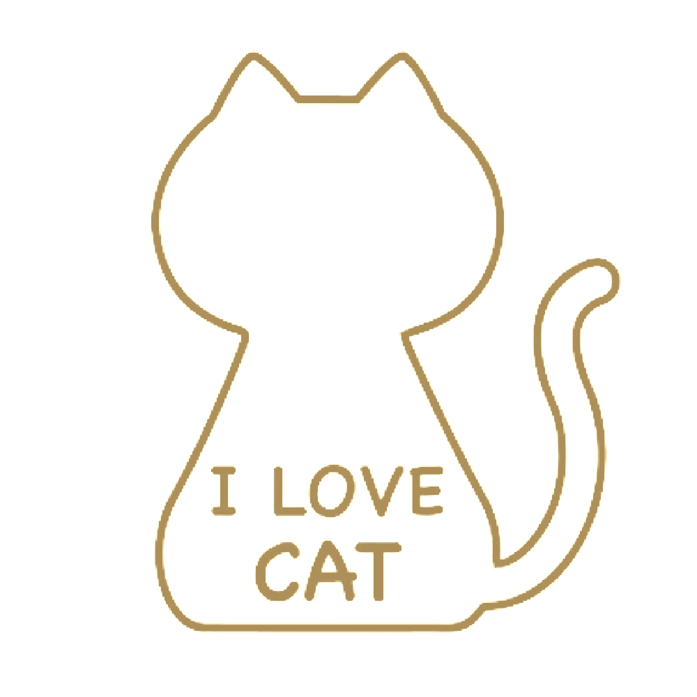 カッティングステッカー I LOVE CAT サイズ選択可 猫 キャット ペット かわいい