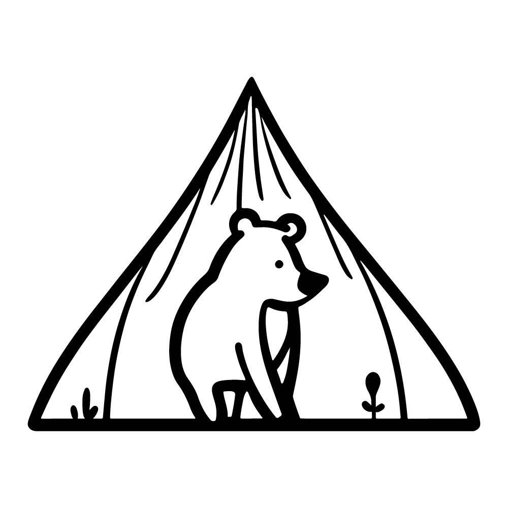 カッティングステッカー テントから出るクマ サイズ選択可 キャンプ テント 熊 アウトドア｜fuji-works｜03