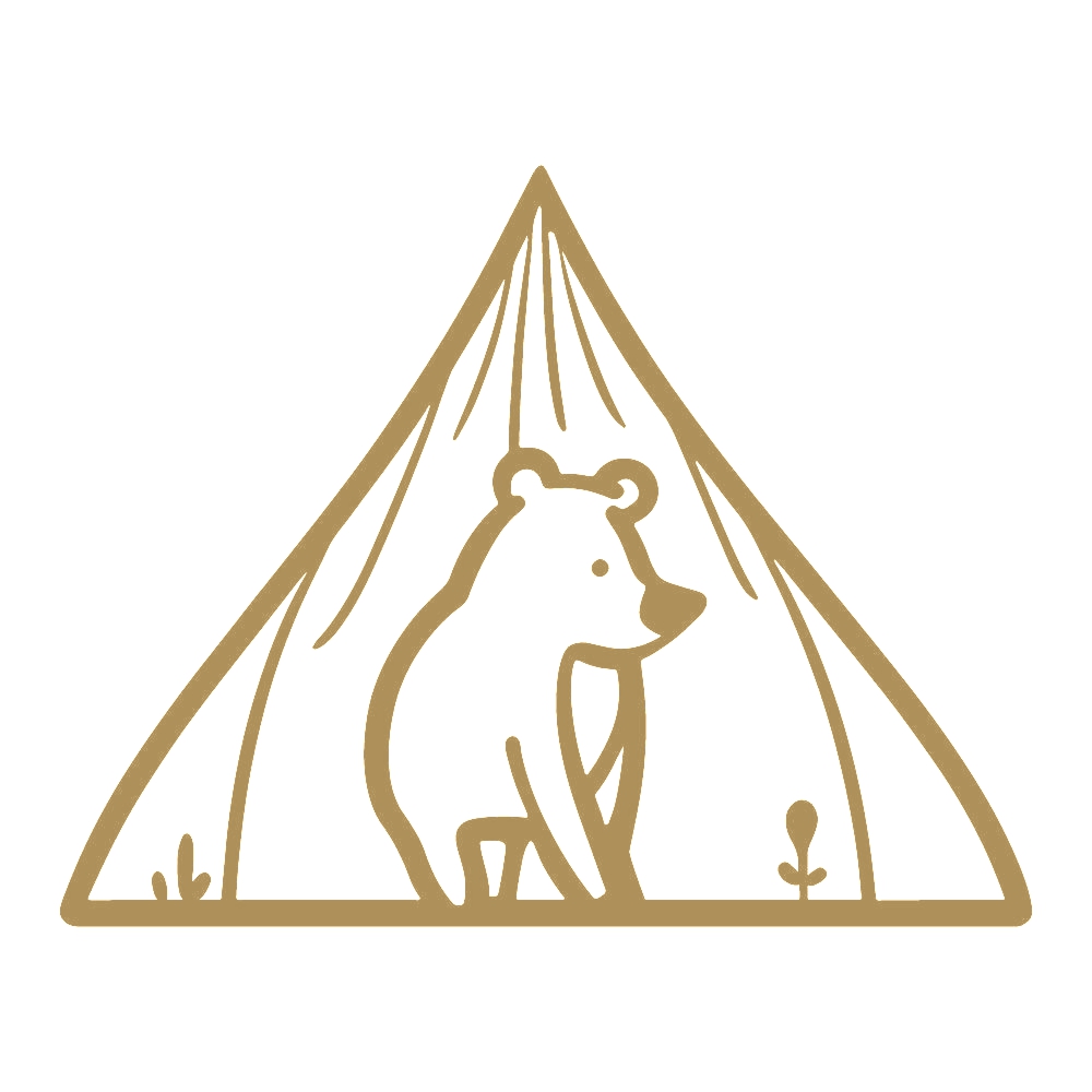 カッティングステッカー テントから出るクマ サイズ選択可 キャンプ テント 熊 アウトドア