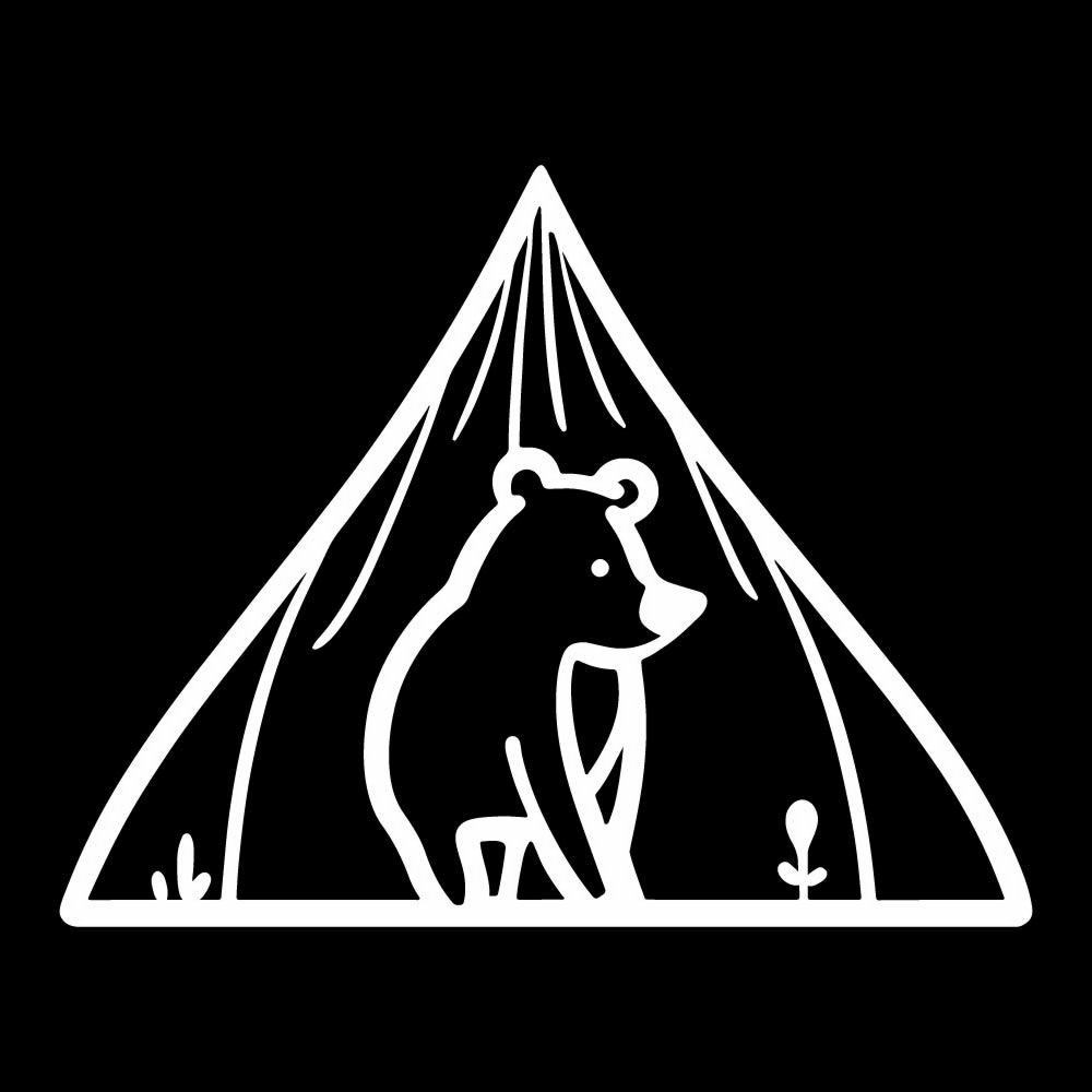 カッティングステッカー テントから出るクマ サイズ選択可 キャンプ テント 熊 アウトドア｜fuji-works｜02