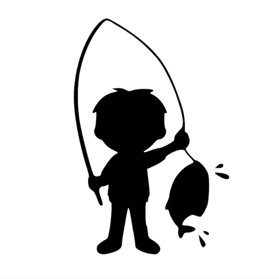 カッティングステッカー 釣り少年(A) サイズ選択可 フィッシング 釣竿 男の子 イラスト｜fuji-works｜03