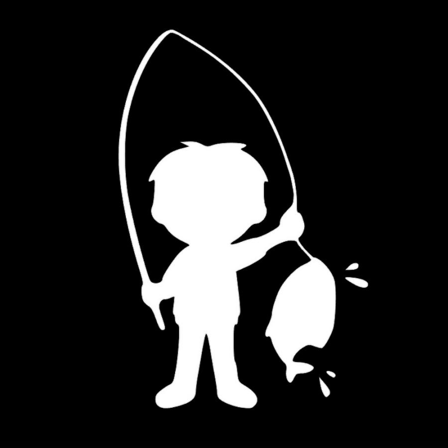 カッティングステッカー 釣り少年(A) サイズ選択可 フィッシング 釣竿 男の子 イラスト｜fuji-works｜02