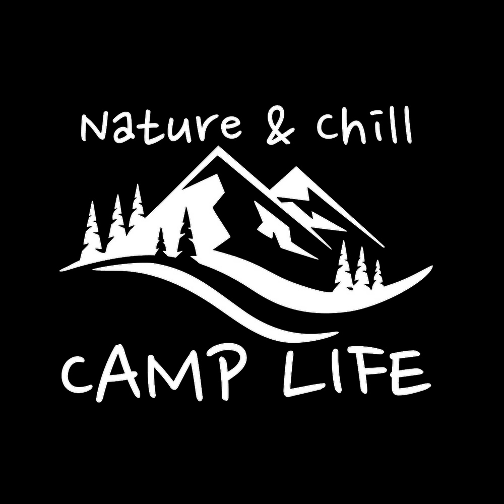 カッティングステッカー CAMP LIFE Nature & Chill サイズ選択可 キャンプライフ 焚き火 アウトドア 英語｜fuji-works｜02