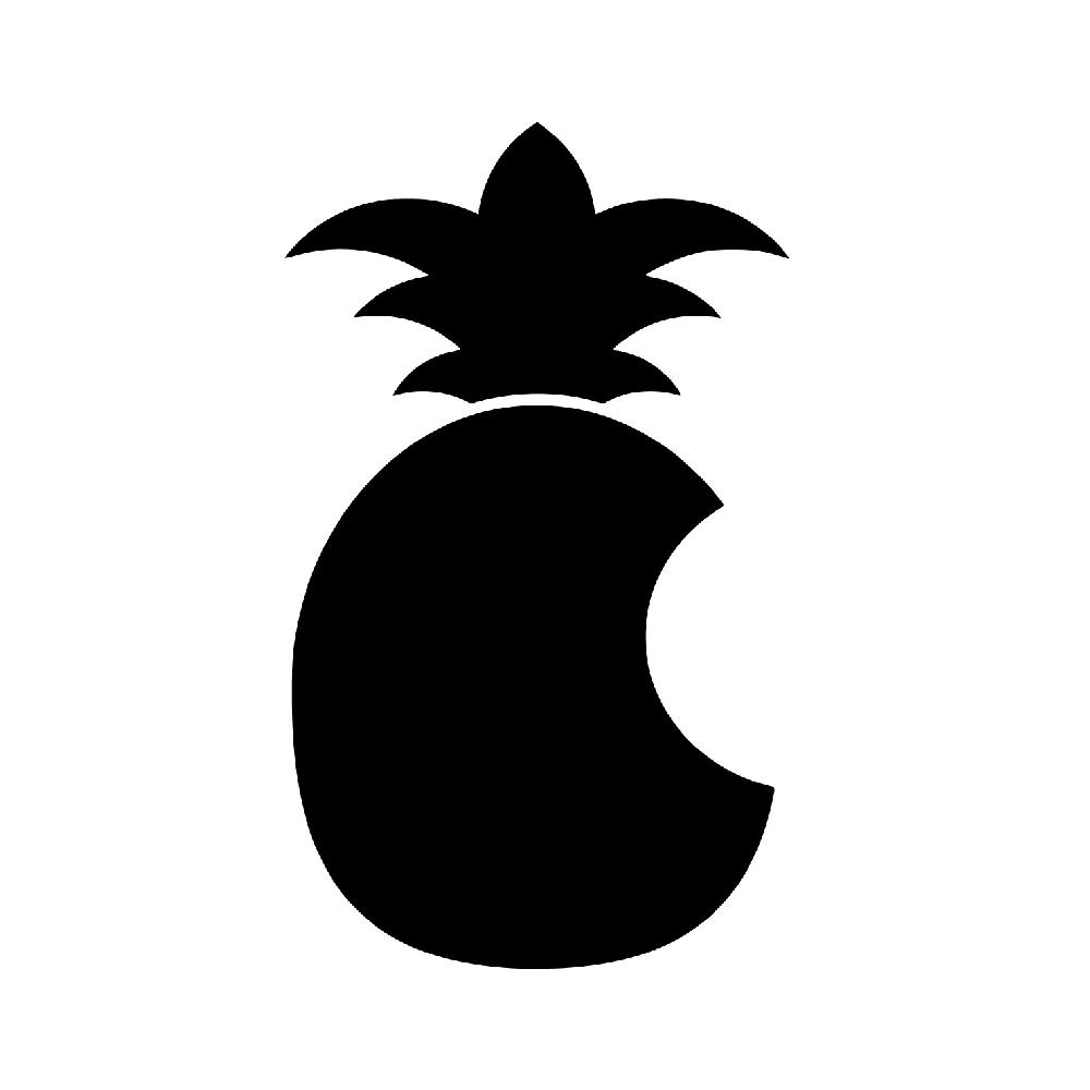 カッティングステッカー パインアップルマーク サイズ選択可 apple アップル パイナップル おもしろ｜fuji-works｜03