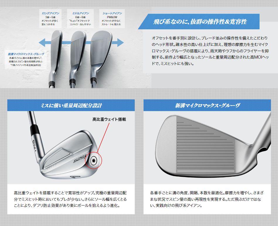 右用 2022年 ピン PING i525 アイアン 6本組 (#5〜#9,PW) (Project X 