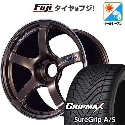 新品国産車用 5穴114.3車 オールシーズンタイヤ ホイール4本セット 225/40R18 グリップマックス シュアグリップA/S(限定) ヨコハマ ADVAN Racing TC4 18インチ