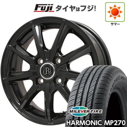 【新品国産車用 4穴100車】 夏タイヤ ホイール4本セット 185/65R14 ミレバー ハーモニック MP270(限定) ブランドルライン ボレアノ9 14インチ