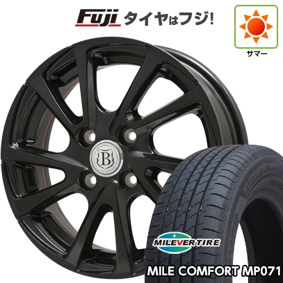 【新品】フィット | 夏タイヤ ホイール4本セット | 185/60R15 | ミレバー ミレコンフォート MP071(限定) | ボレアノ10 パールブラック | 15インチ