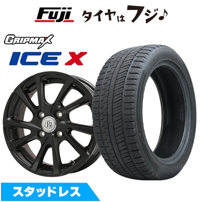【新品】フリード クロスター スタッドレスタイヤ ホイール4本セット 185/65R15 グリップマックス アイスX BSW ボレアノ10 パールブラック 6J 15インチ