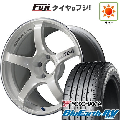パンク保証付き 新品国産車用5穴100 | 夏タイヤ ホイール4本セット | 225/55R18 | ブルーアース RV-03 | ADVAN Racing TC-4 18インチ