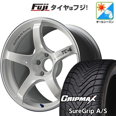 【新品国産車用 5穴100車】 オールシーズンタイヤ ホイール4本セット 225/40R18 GRIPMAX シュアグリップA/S(限定) ヨコハマ アドバンレーシング TC4 18インチ