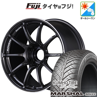 KUMHO - 【新品国産車用5穴114.3】 | オール時季タイア 銀輪4本仕かける | 225/45R18 | マーシャル MH22(押さえる) | ADVAN Racing RSIII 18in