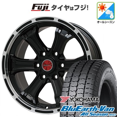 【新品】キャラバン オールシーズンタイヤ ホイール4本セット 195/80R15 107/105N ヨコハマ ブルーアース Van RY61 ビッグウエイ B-MUD K 15インチ