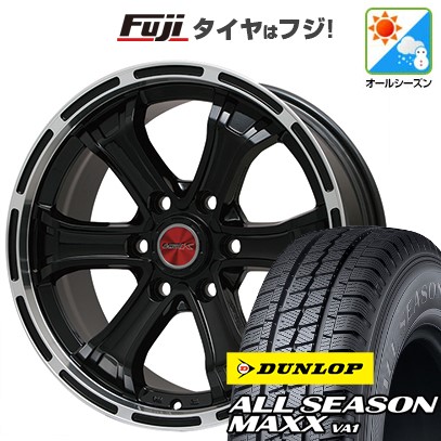 【新品】キャラバン オールシーズンタイヤ ホイール4本セット 195/80R15 107/105N ダンロップ オールシーズンMAXX VA1 ビッグウエイ B-MUD K 15インチ