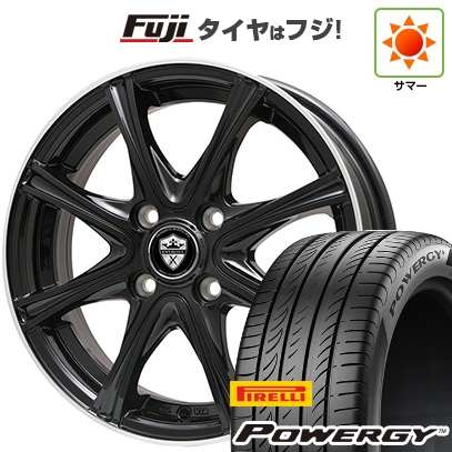 【新品】フィット | 夏タイヤ ホイール4本セット | 185/60R15 | ピレリ パワジー | エルベ エステローザ MZV ブラックリムポリッシュ | 6J 15インチ