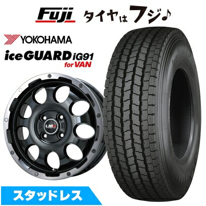 【新品 軽自動車】軽トラ 軽バン スタッドレスタイヤ ホイール4本セット 145/80R12 80/78N ヨコハマ アイスガード iG91 レアマイスター LMG CS-9 12インチ